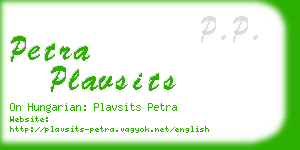 petra plavsits business card